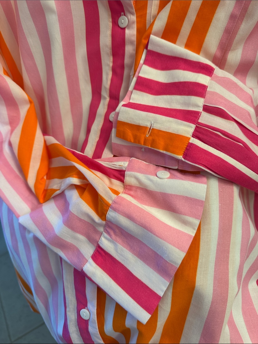 Beach Riot Alexa Top Sunset Stripe Button Down Shirt M Resort Cover Up - Picture 9 of 11